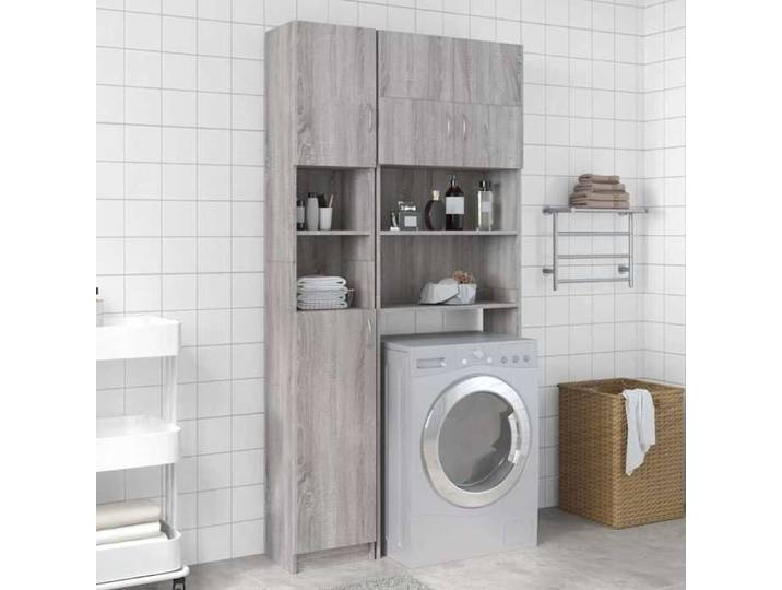 Armoire de bain Sonoma gris 32x25 5x190 cm Bois d'ingénierie poids:25.55 kg 838