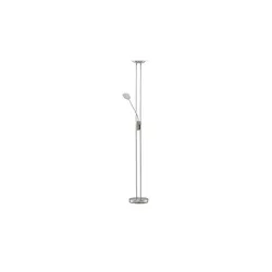 Meisterleuchten LED-Deckenfluter  2-flammig  Nickel matt   , silber , Maße (cm): H: 180  Ø: 28