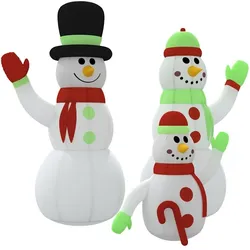 vidaXL, Weihnachtsbeleuchtung, Aufblasbare Schneemannfamilie