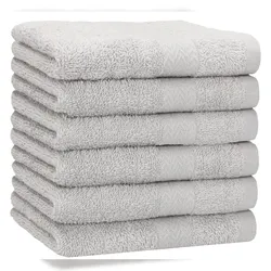 Betz 6 Stück Duschtücher Größe 70x140 cm Farbe Silber