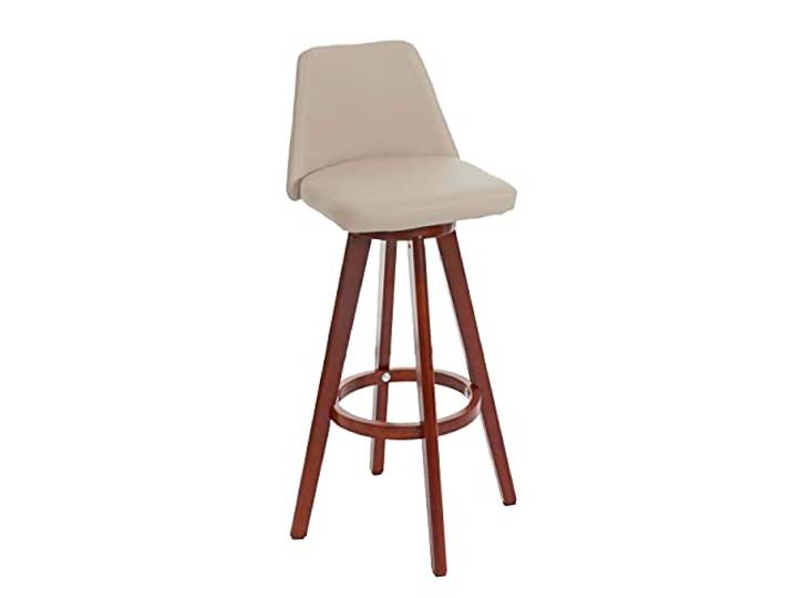 Mendler Barhocker HWC-C43, Holz Kunstleder drehbar - Creme
