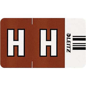 Leitz Buchstabensignale Orgacolor, 6617, Buchstabe H, braun, selbstklebend, mit Strichcode, 250 Stück