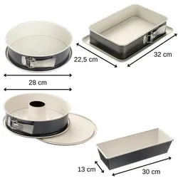 Dr. Oetker 4er-Set Kuchenformen in verschiedenen Formen, 28 bis 32 cm – DR OETKER – Back-Trend, Backform