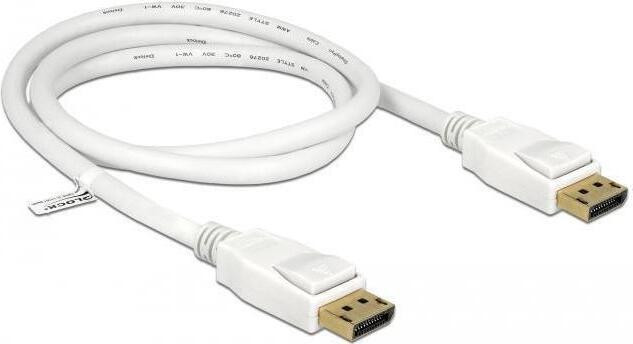 Delock 84876 DisplayPort Kabel DP naar DP, Wit, 1,00 m, 4K