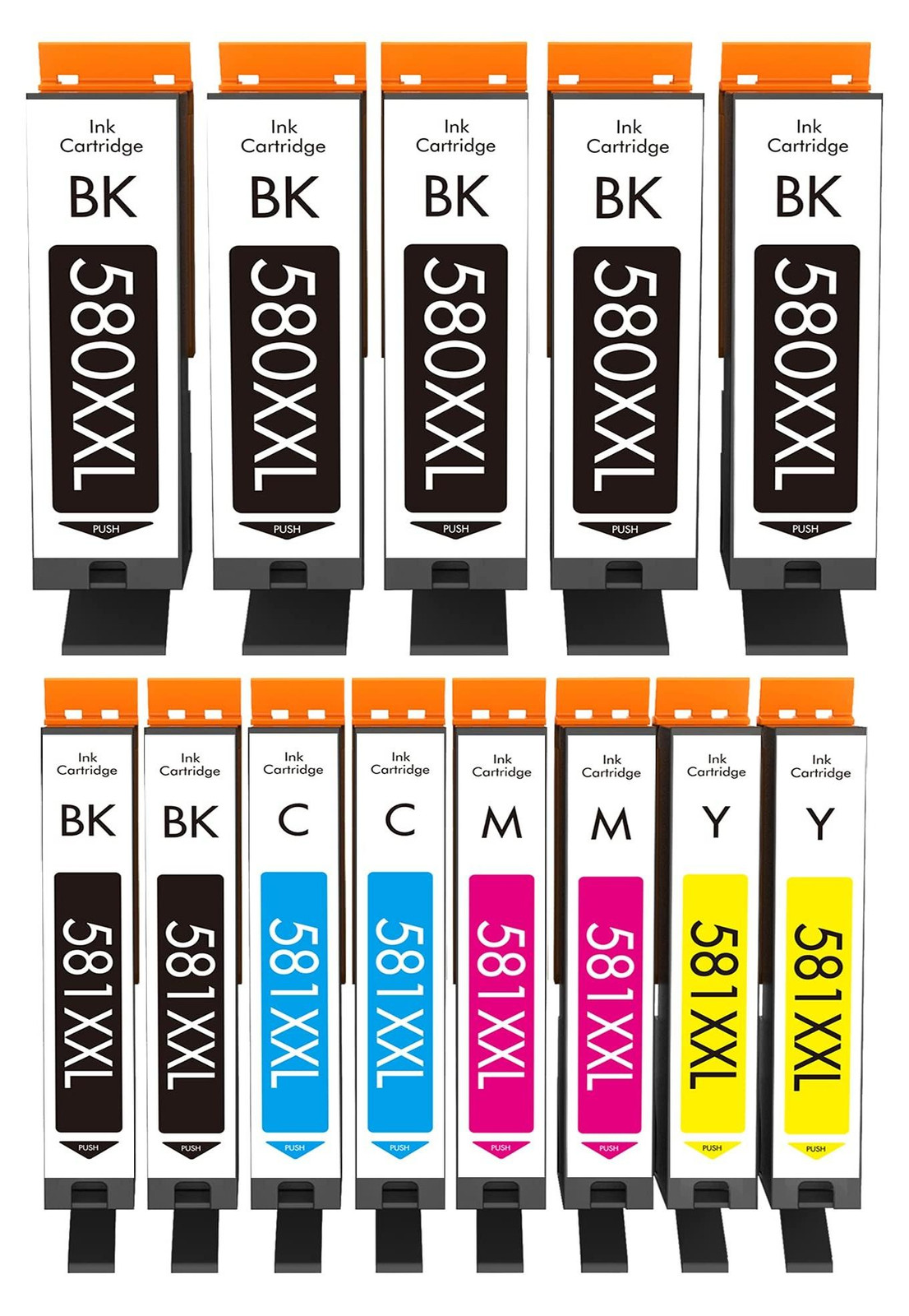 Merkloze inktcartridges multipack - Zwart en multicolor