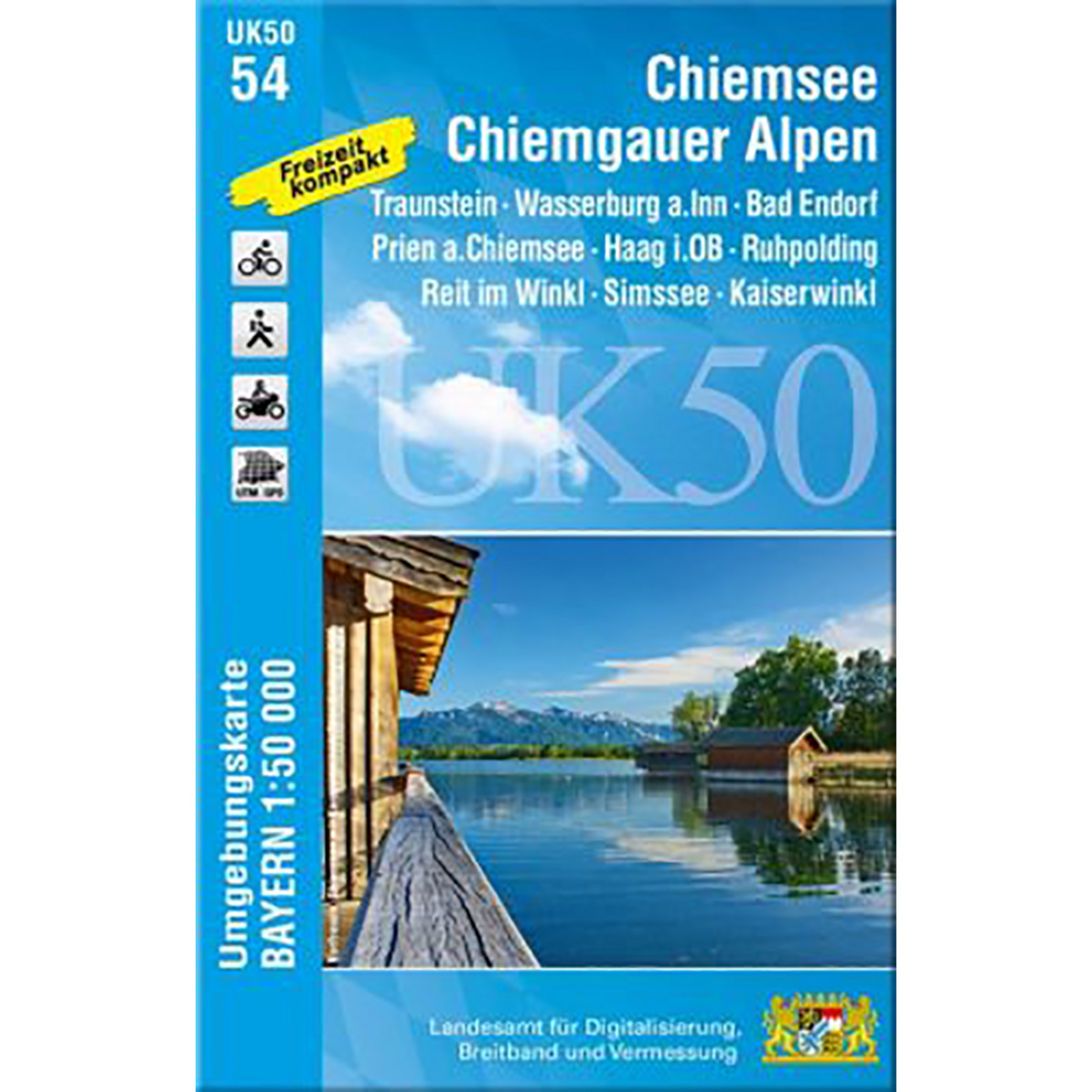 Landesamt Digitalisierung, Breitband, Vermessung UK 50-54 Chiemsee, Chiemgauer Alpen Topografische Karten