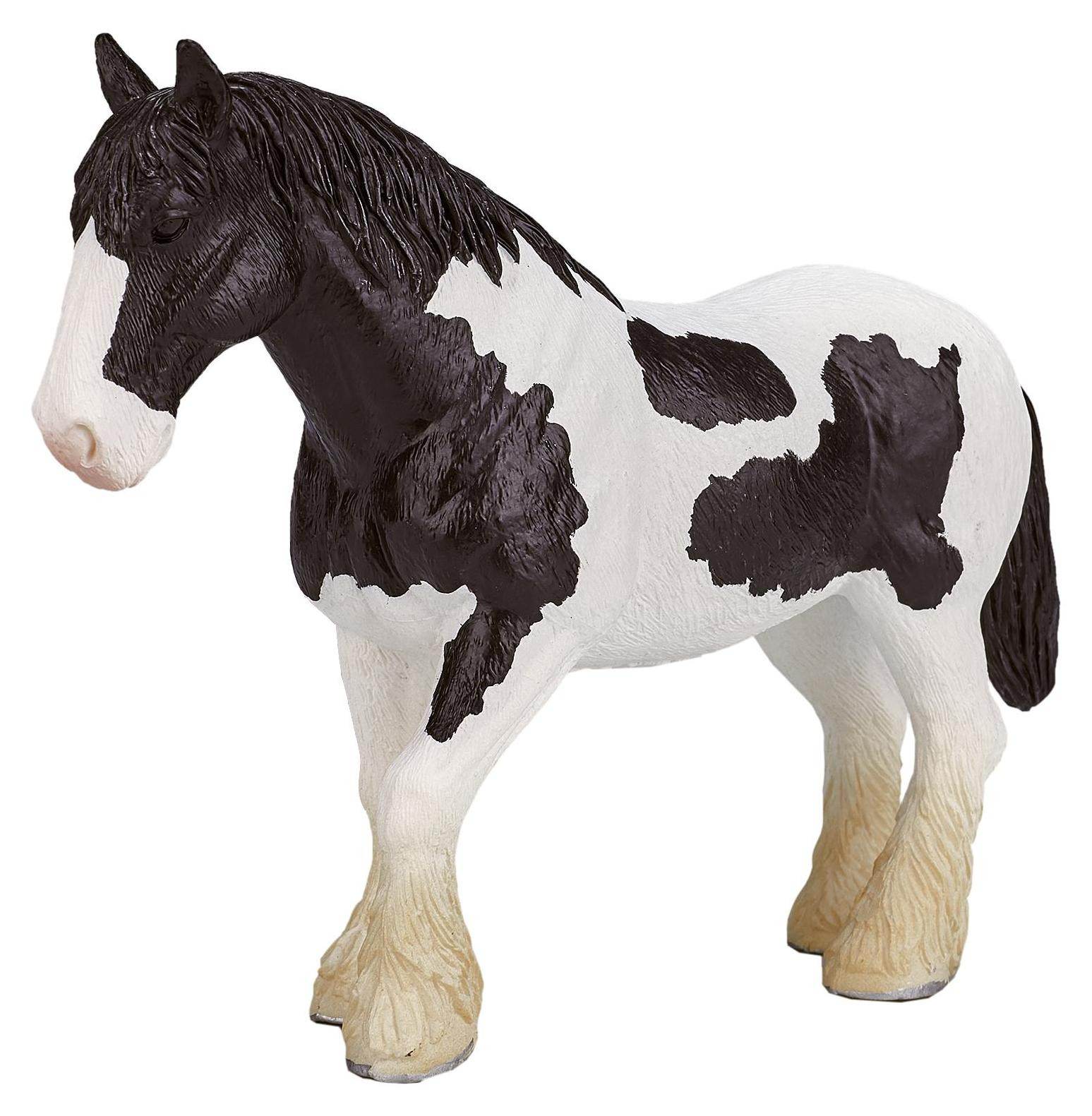 Animal Planet Clydesdale paard zwart en wit klein voetje