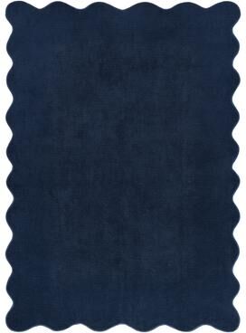 Garvee Scalloped Modern Solid Thick Plush Area Rug