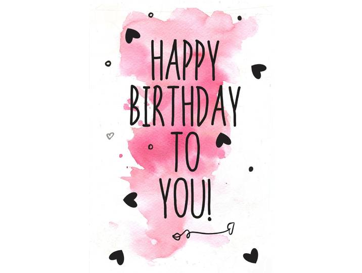 Metallbild QUEENCE Happy Birthday to you , rosa (farbe bild(er): rosa), B:30cm H:20cm, Bilder, Metallbild