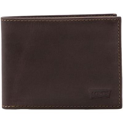 Geldbörse LEVI'S "LEVI'S CASUAL CLASSICS HUNTE COIN BIFOLD - BATWIN", Damen, braun (schwarz, braun), Rindsleder, Basic, Kleinlederwaren, mit Münzfach, aus Rindnappaleder
