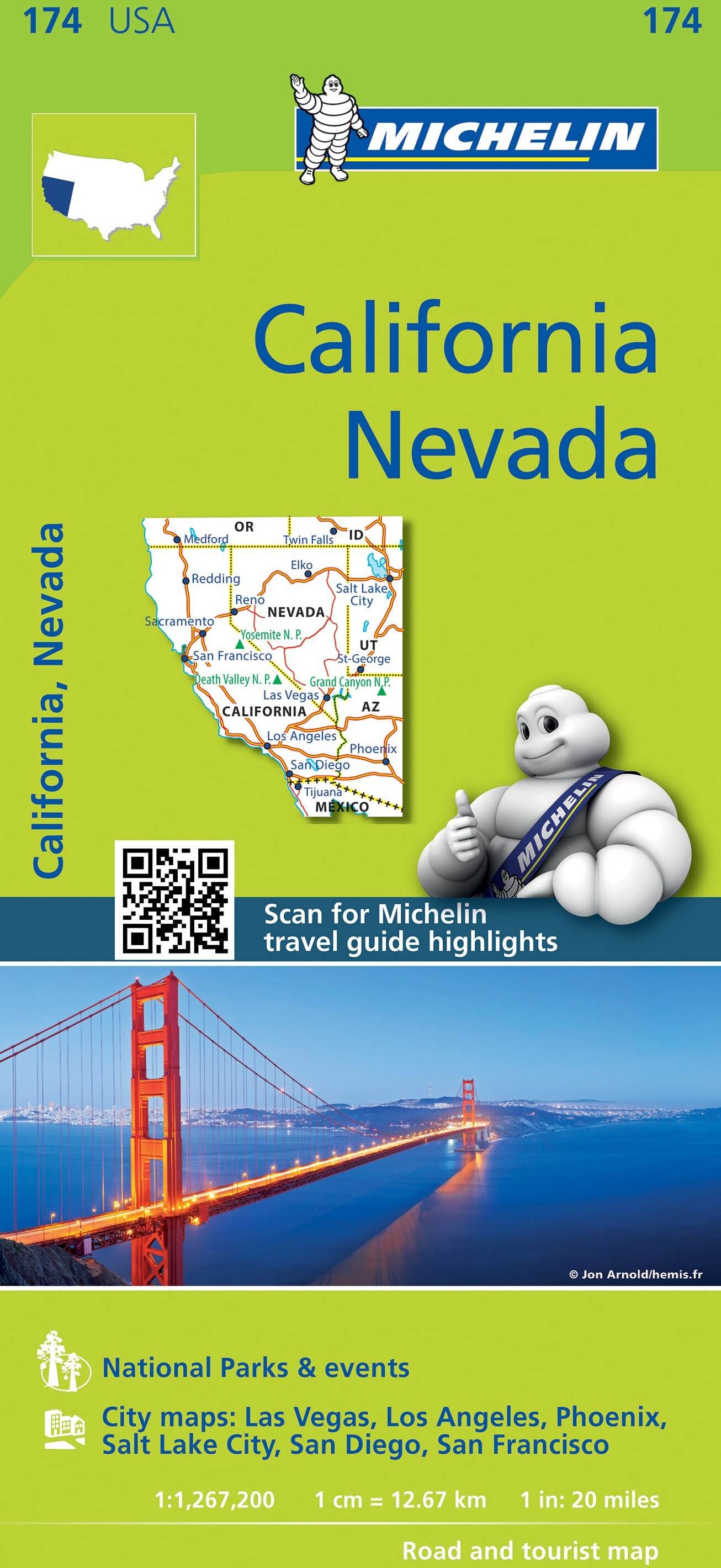 Carte routière n° 174 - Californie & Nevada (Etats-Unis)   Michelin