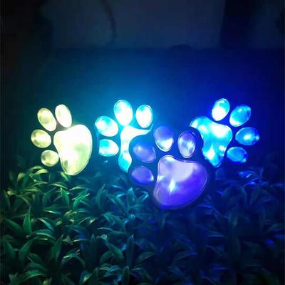 Solar Paw Print Landscape Lights | IP65 Waterproof LED Stone Imitation Garden & Yard Lamps rgb
