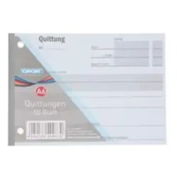 Stylex Quittungsblock DIN A6, 50 Blatt, 50 Stück