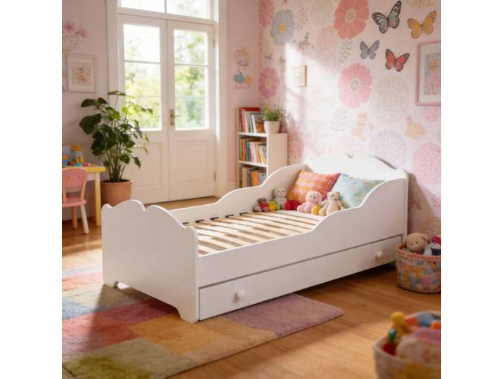 Lit enfant ANNA 160x80 avec tiroir – blanc sans matelas