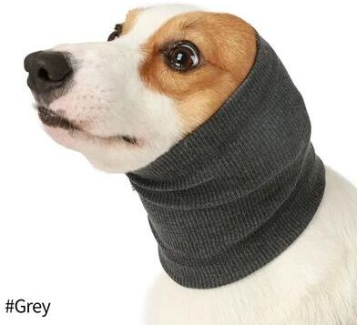 Uplift Picks Dog Noise Canceling Scarf Anxiety Relief Ear Cover Grooming Head Wrap gray large