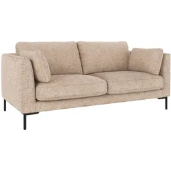 Sofa Corwin 2,5-Sitzer mit Bezug aus Stoff Anna, klassischer Stil, hellbeige, Metallfüße