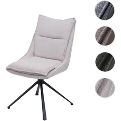 Esszimmerstuhl HWC-N71, Küchenstuhl, drehbar Auto-Return, Stoff/Textil (420g/m2) ~ creme-beige