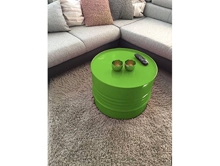 SRM-Design Fassmöbel Tisch Couchtisch Ölfass Beistelltisch mehrere Farben 45 cm hoch ø 57 cm Durchmesser (Grün)