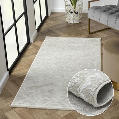 Teppich "My Type 2, LAGERRÄUMUNG", beige (cream, hellgrau, weiß), B:200cm H:10mm L:290cm, Polyester, MYFLAIR MÖBEL & ACCESSOIRES, Teppiche, Teppich, Kurzflor, modernes Ethno-Style, besonders weich, auch in rund