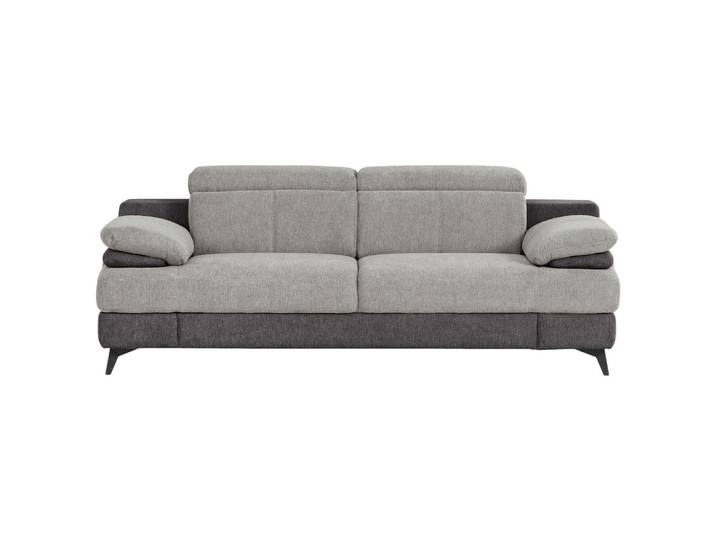 Livetastic 2-Sitzer-Sofa, Hellgrau, Dunkelgrau, Metall, 205x80x104 cm, Made in EU, Rücken echt, Armteil links, rechts, Wohnzimmer, Sofas & Couches, Sofas, 2-Sitzer Sofas