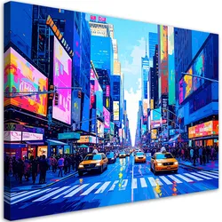LEINWANDBILD New York Taxi bunte Stadt 60x40cm