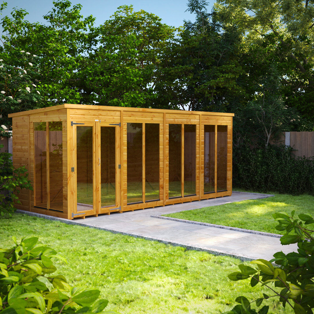 Powersheds 16 x 6ft Timber Tongue & Groove Pent Summerhouse