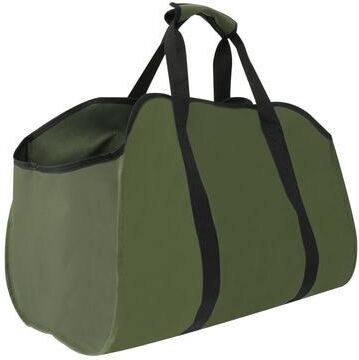 Inspired Living Heavy Duty Firewood Carrier Bag, Oxford Cloth Log Carrier Tote With Reinforced Handles green