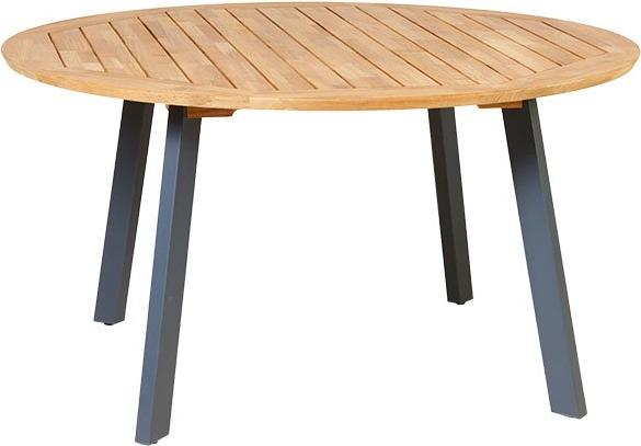 Diana Mosaic Tisch Rund Durchmesser 145 cm Teakholz Natur Beine Alu Anthrazit