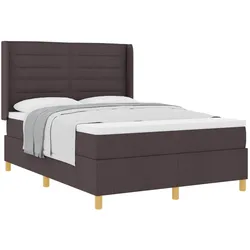 vidaXL, Boxspringbett, Boxspringbett Mit Matratze Stoff Dunkelbraun (160 x 200 cm)