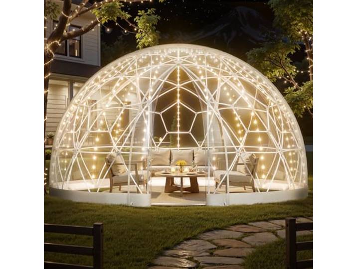 VEVOR Tente à Bulle Dôme\, 4\,5x2\,9 m\, Tente Igloo à Bulle Transparente Résistante\, 10 à 14 Personnes\, avec Fenêtres pour Extérieur\, Camping\, Terrasse\, Arrière-Cour\, Jardin\, Fête\, Anniversaire\, Mariage