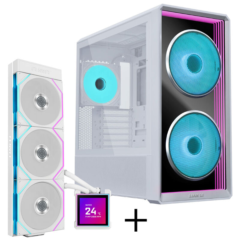 Lian Li LANCOOL 217 INF PC-Gehäuse Bundle + HydroShift II LCD-S 360TL AiO - weiß