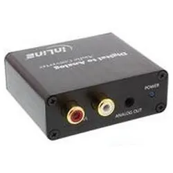 INLINE Audio-Konverter Digital zu Analog, Toslink & Cinch Bu Eingang zu Cinch Stereo Ausgang, USB Power