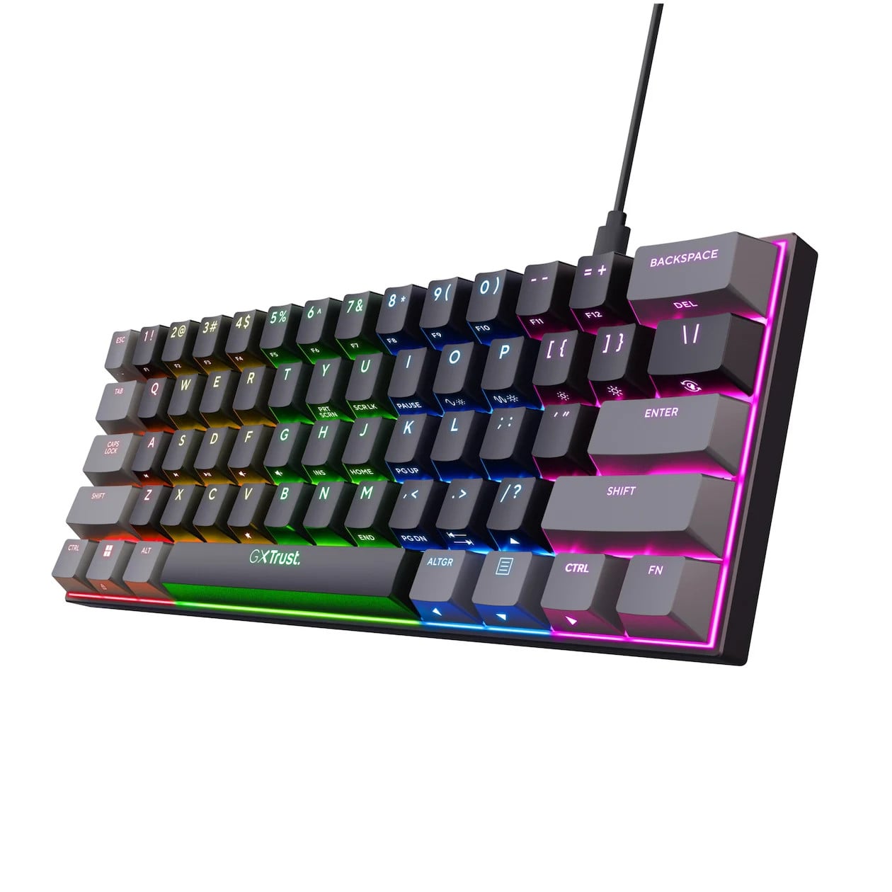 Trust GXT 867 Acira 60% Mini Gaming Toetsenbord USB Mechanisch QWERTY Zwart