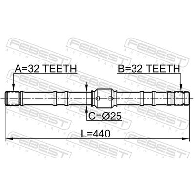 FEBEST Antriebswelle 0212sr20rh Vorderachse rechts für NISSAN