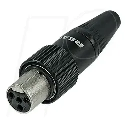 REAN T5FCT-B - TINY xlr Kabelbuchse, 5-pol, Schraubsicherung