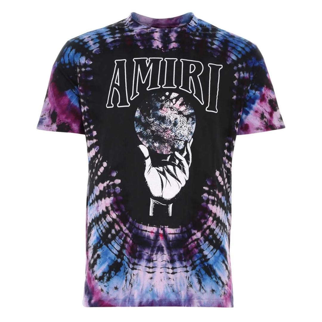 Amiri Crystal Ball SS-logo tie-dye paars T-shirt