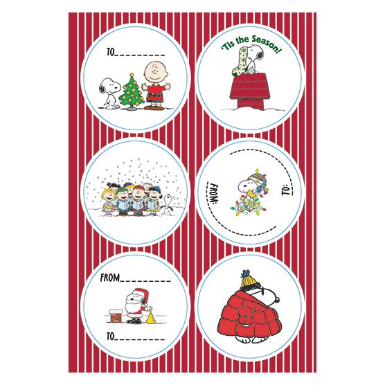 Braun + Company Weihnachtsetikett Snoopy Xmas Home (4 Sticker) (4617-0153)