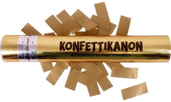 No-Name Konfettikanon, Guld, 30x5 Cm.