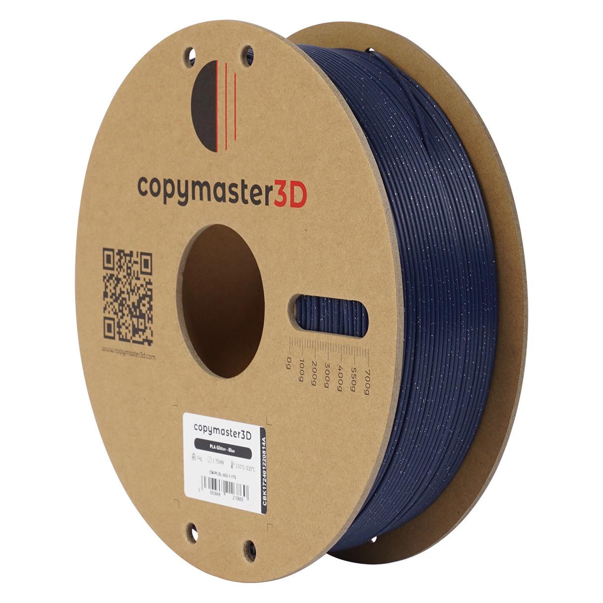 Copymaster3D PLA Glitter Filament for 3D Printer, 1.75 mm, Shimmering Blue (PLA, 1000 g, 1.75 mm) (CM-PLGL-002-1-175)