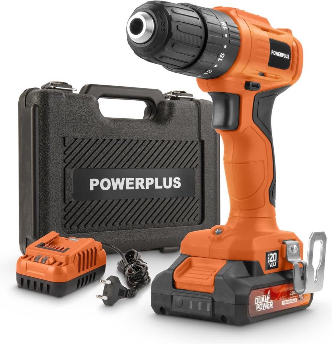 Powerplus Dual Power Accu schroef- en klopboormachine POWDPO1110 - 20 V, 30 Nm, inclusief accu en lader
