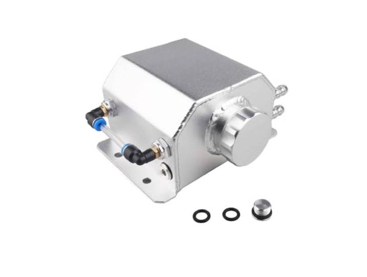 Kühlmittelbehälter Vorratsbehälter Für Ölauffangbehälter 1L Aluminium mit Ablassschraube, Entlüftungsöltank, Kraftstofftank, Universal-Stil(F)
