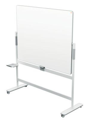 Whiteboard Nobo Move & Meet, Stiftablage, horizontaler Drehpunkt, feststellbare Rollen, B 1500 x H 1200 mm, weiß