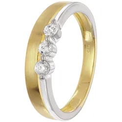 trendor 28072 Damenring 925 Silber Bicolor Mit Zirkonias, 50/15,9