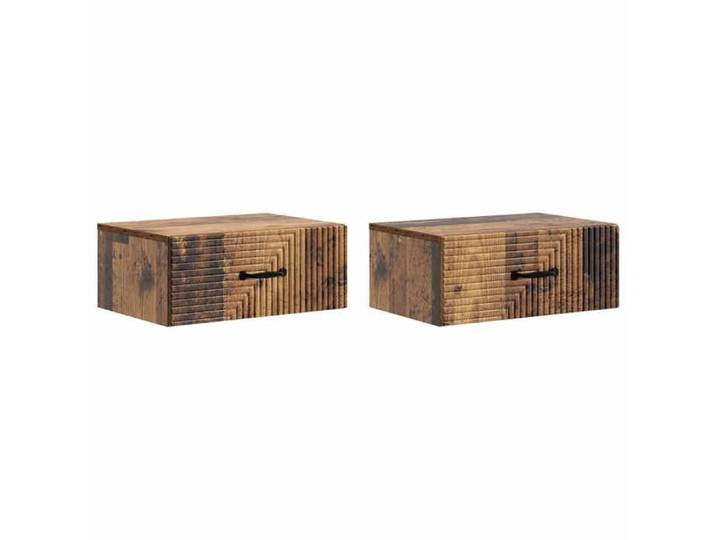 Cabinet de chevet mural 2 pcs Bois ancien 49 x 34 5 x 20 cm 898632