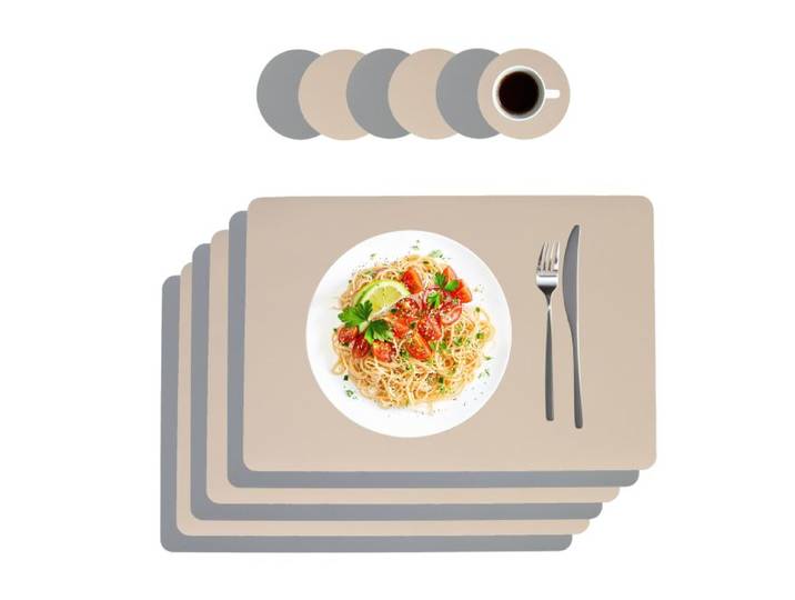 Relaxdays Platzdeckchen mit Untersetzern 6er Set