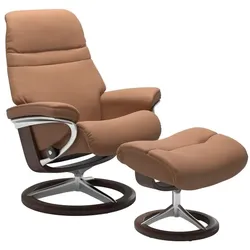 Stressless Sessel mit Hocker Sunrise Signature Leder Braun Batick Latte S (Small)