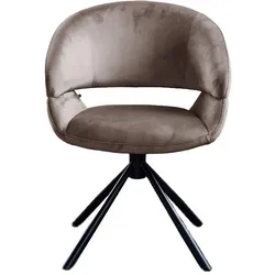 ESSZIMMERSTUHL LARA Taupe Velvet Drehbar (360°) (1er-Set)