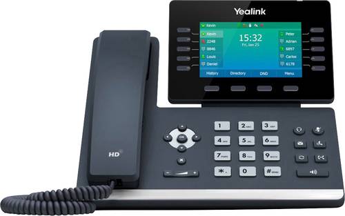 Yealink SIP-T54W Schnurgebundenes Telefon, VoIP Bluetooth, Freisprechen, für Hörgeräte kompatibel, Headsetanschluss, Optische Anrufsignalisierung
