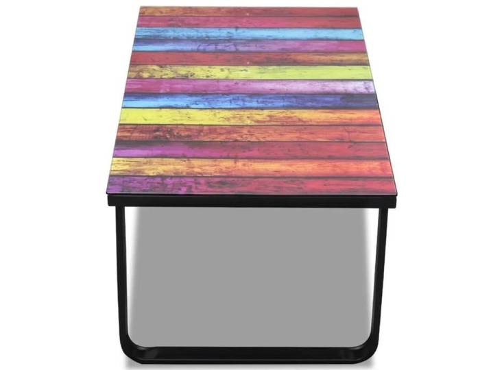 Table basse - FAFEICY - 130113 - Verre trempé - Cadre en fer - Design contemporain