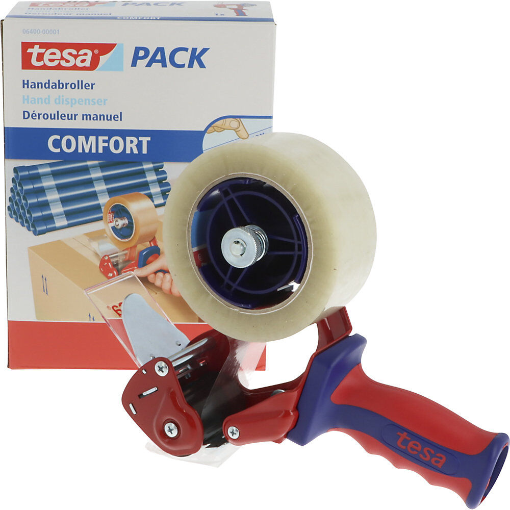 Handabroller tesa® 6400, Rollenbremse verstellbar, für Bandbreite max. 50 mm tesa